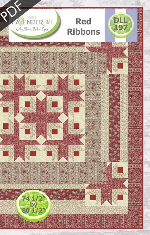 Red Ribbons Downloadable PDF Quilt Pattern | Designs by Lavender Lime Bulk Order