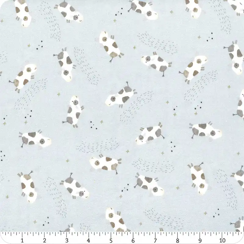 Handmade Till the Cows Come Home Blue Cows Flannel Yardage | SKU# F16111-BLUE