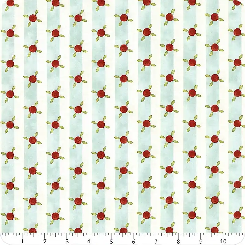 Premium Pocketful of Posies Cream Blue Stripes Yardage | SKU# 3399-47