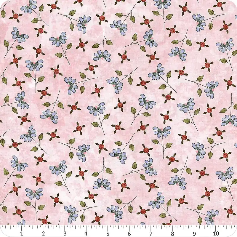 Pocketful of Posies Light Pink Tossed Flowers and Buds Yardage | SKU# 3395-22 In Demand