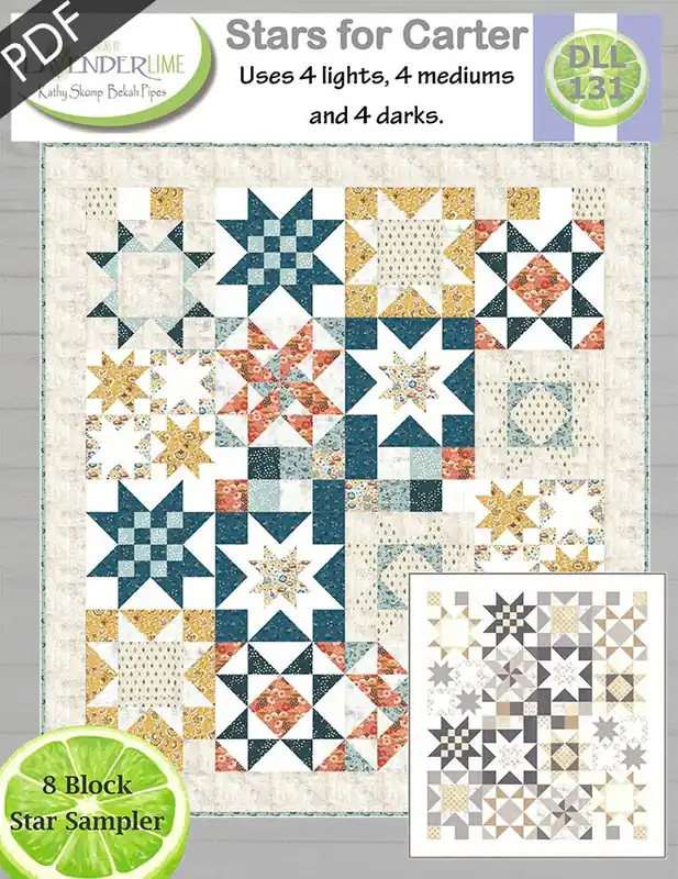 Stars for Carter Downloadable PDF Quilt Booklet | Designs by Lavender Lime Special Discount