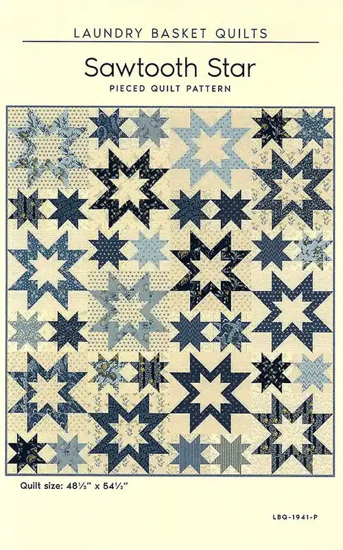 Same Day Shipping Sawtooth Star Quilt Pattern | Laundry Basket Quilts #LBQ-1941-P