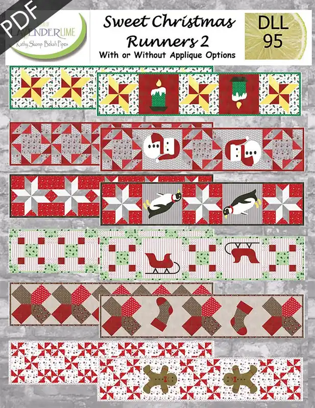 Sweet Christmas Table Runners 2 Downloadable PDF Quilt Pattern | Designs by Lavender Lime Special Offer