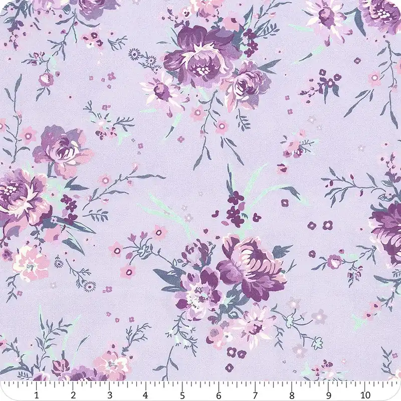 Louisa Light Periwinkle Bouquets Digitally Printed Yardage | SKU# Y4406-84 Modern