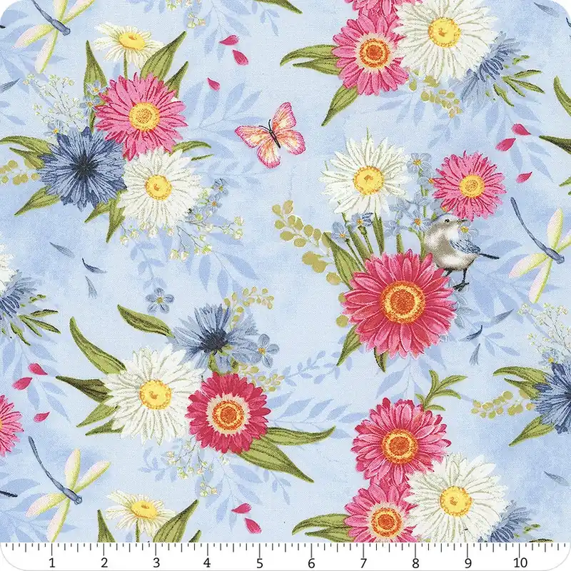 In Demand Paisley Punch Blue Bouquets All Over Yardage | SKU# 27718-434