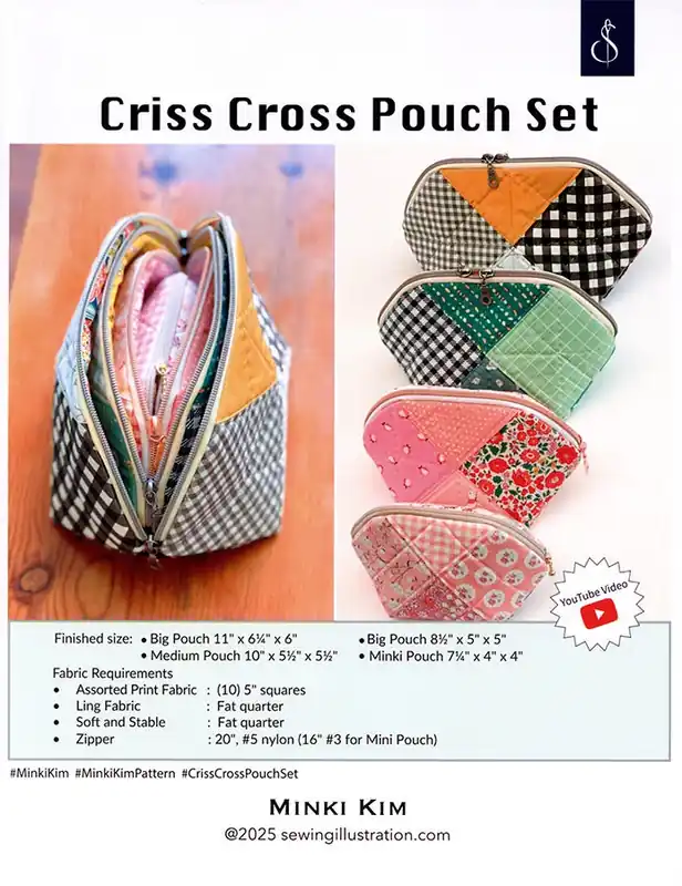 Sale Criss Cross Pouch Set Sewing Pattern | Minki Kim