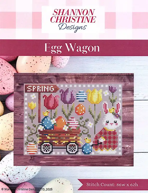 Fresh Stock Egg Wagon Cross Stitch Pattern | Shannon Christine Designs