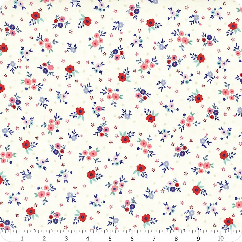 Price Drop Star Spangled Beauty Soft White Bouquets Yardage | SKU# MAS10841-E