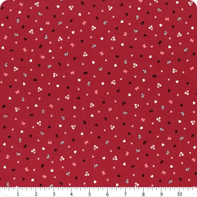 Star Spangled Beauty Red Teeny Tinys Yardage | SKU# MAS10843-R Reduced Price