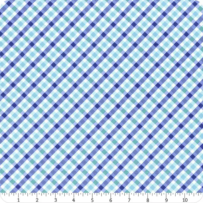 Exclusive Offer Star Spangled Beauty Blue and Aqua Bias Gingham Yardage | SKU# MAS10847-BQ