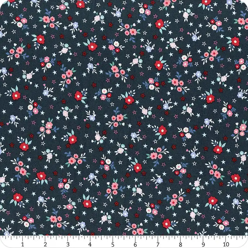 Save Now Star Spangled Beauty Navy Bouquets Yardage | SKU# MAS10841-N