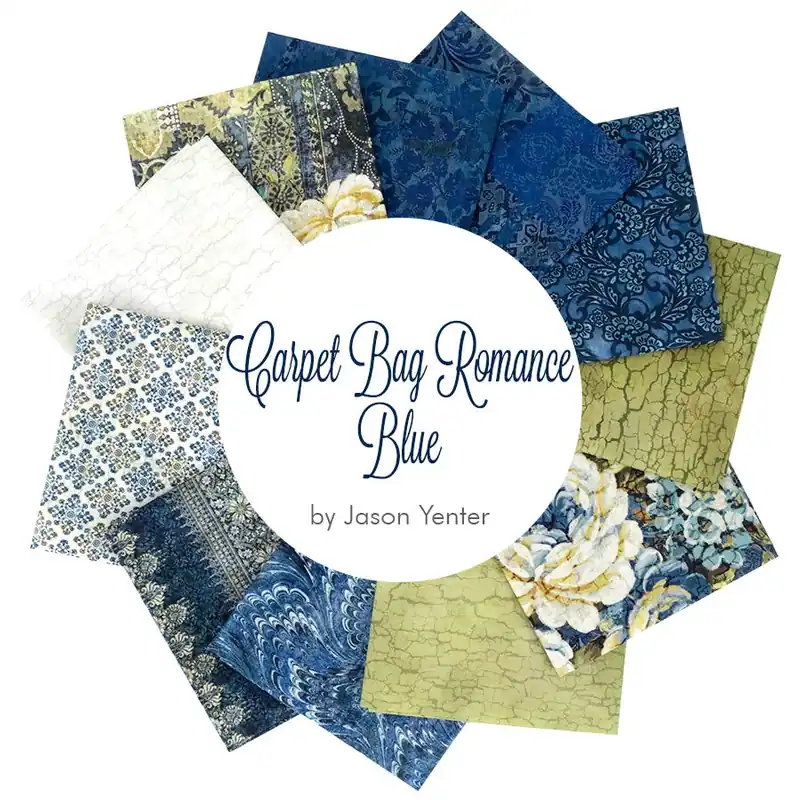 Original Blue Carpet Bag Romance Fat Quarter Bundle | Jason Yenter for In The Beginning Fabrics