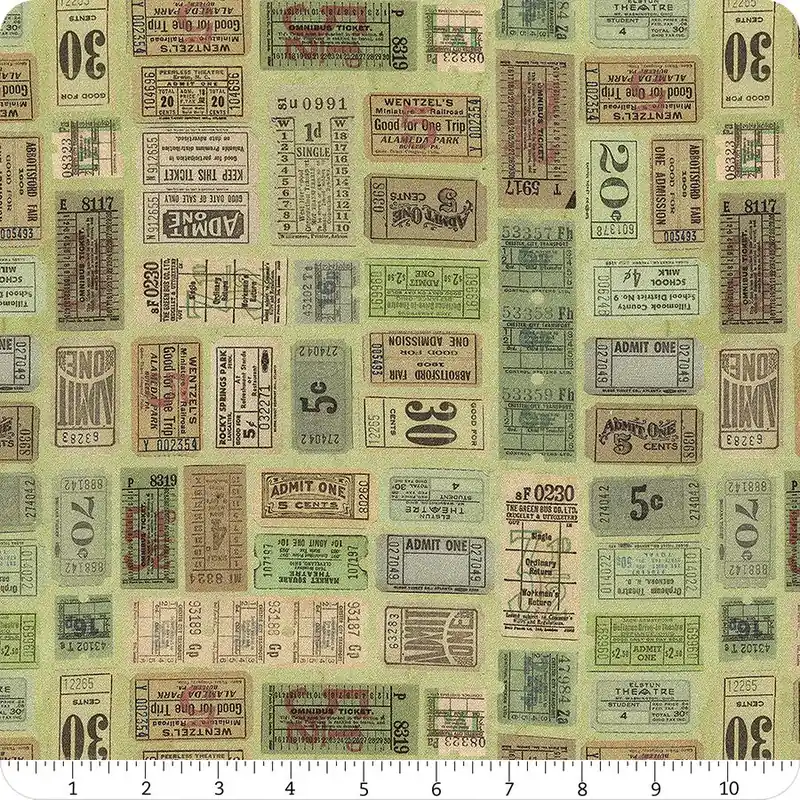Eclectic Elements Palette Green Tickets Yardage | SKU# PWTH262-GREEN Get Yours