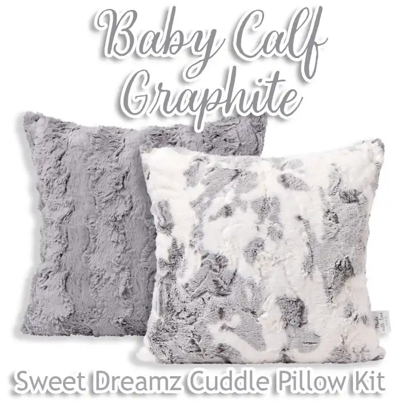 Sweet Dreamz Baby Calf Graphite Luxe Cuddle Pillow Kit | Featuring Cuddle by Shannon Fabrics Limited Offer