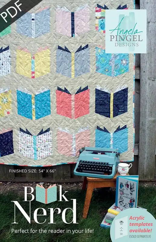 Cheap Book Nerd Downloadable PDF Quilt Pattern | Angela Pingel
