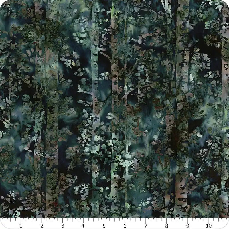 Woodland Batiks Teal Birch Trees Yardage | SKU# MR56-21 Limited Offer