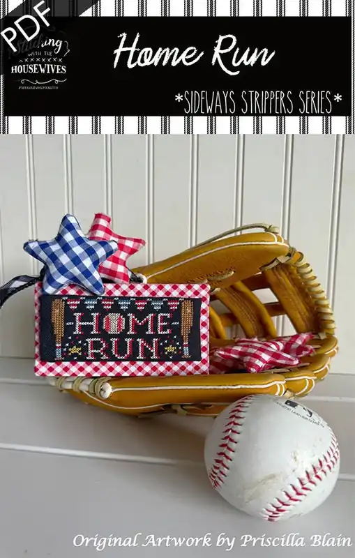 Home Run Downloadable PDF Cross Stitch Pattern | Stitching with the Housewives Sideways Strippers Series Fresh Stock