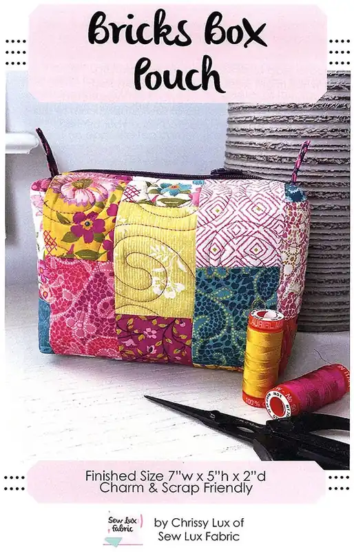 Bricks Box Pouch Sewing Pattern | Sew Lux Fabric #SLF-1902 Fast Shipping