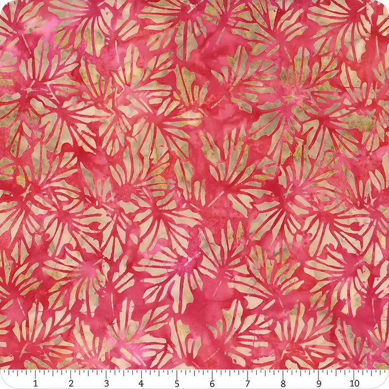 Coral Beach Batiks Pink Maple Leaves Yardage | SKU# 3689Q-X New Arrival