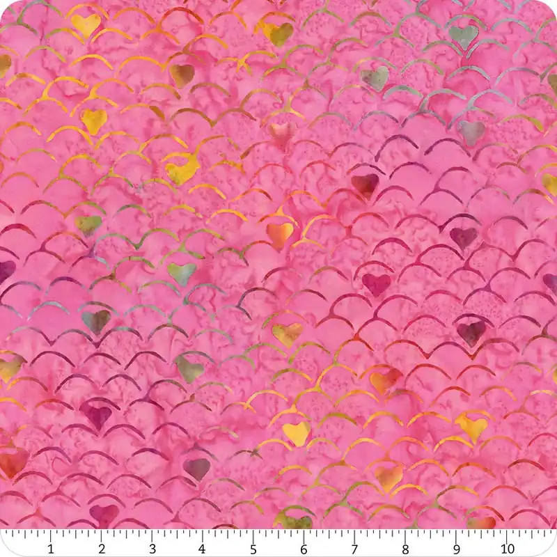 Hot Deal Heart to Heart Batiks Pink Hearts Yardage | SKU# 3583Q-X