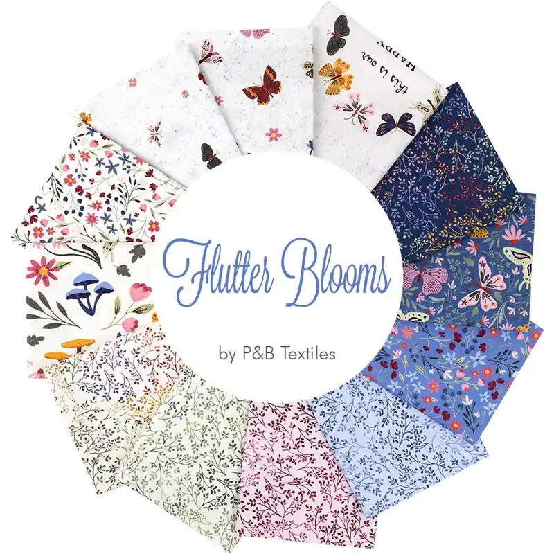 Flutter Blooms Fat Quarter Bundle | JJ Design Studio for P & B Textiles Trending