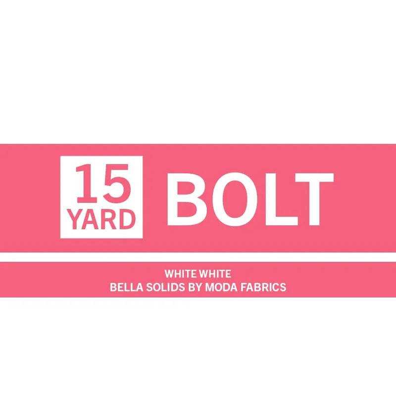 15 Yard Bolt of Bella Solids White White Yardage | SKU# 9900-500 One Day Deal