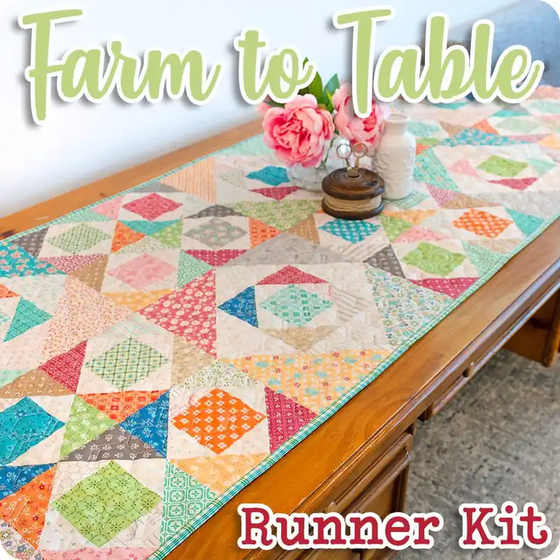Deal Farm to Table Runner Quilt Kit Reservation | Featuring Farmer's Daughter by Lori Holt