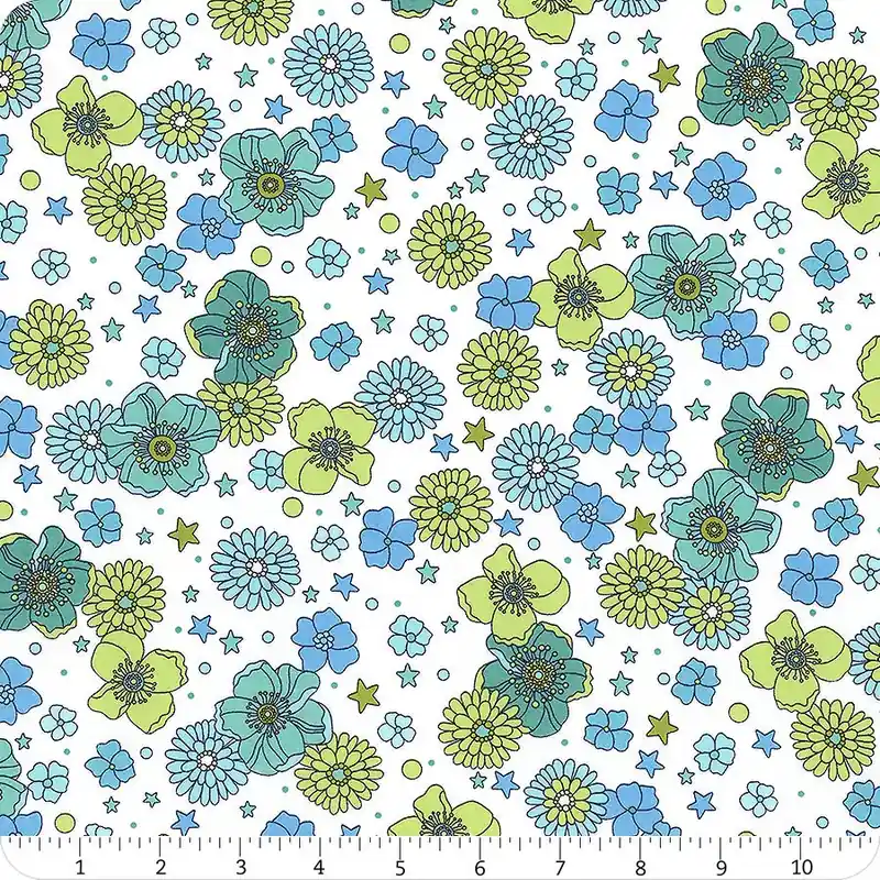 Sale Tiny Secrets Aqua Open Meadow Yardage | SKU# 17146-24
