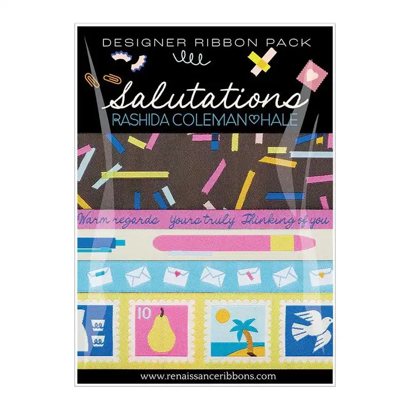 Rashida Coleman-Hale Salutations Designer Ribbon Pack | Renaissance Ribbons #DP-130 Limited Offer