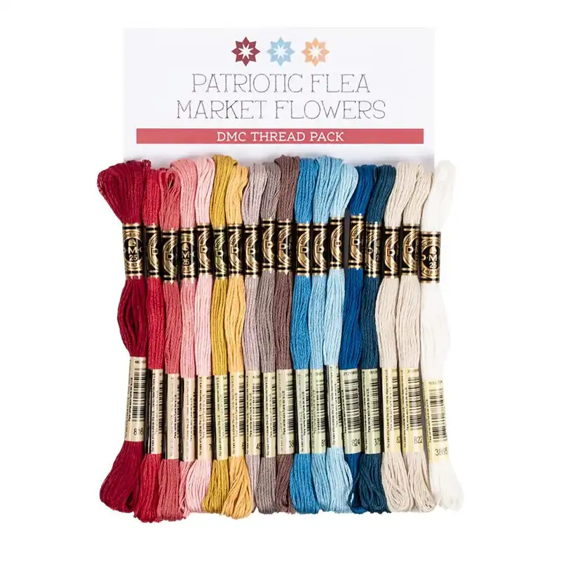Wholesale Lori Holt Patriotic Flea Market Flowers DMC Thread Pack | Lori Holt of Bee in My Bonnet