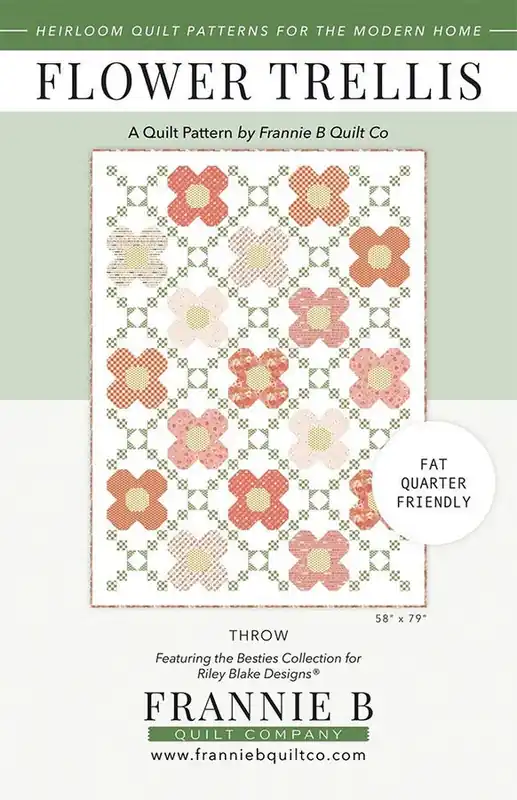 No Minimum Order Flower Trellis Quilt Pattern | Frannie B Quilt Co #P172-FLOWERTRELLIS