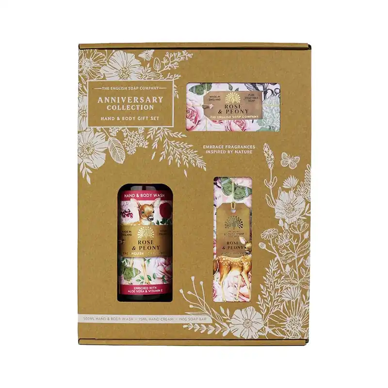 Exclusive Anniversary Rose & Peony Hand & Body Gift Box | The English Soap Company