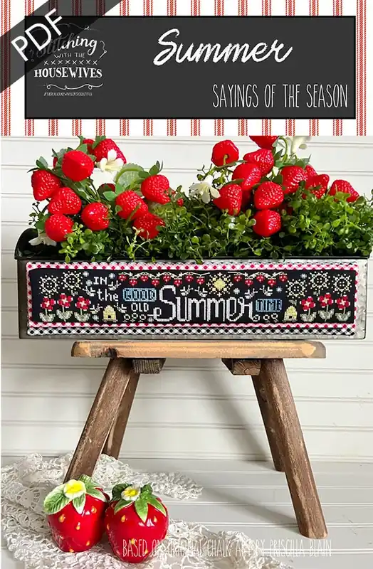 Summer Downloadable PDF Cross Stitch Pattern | Stitching with the Housewives Sayings of the Season Super Sale