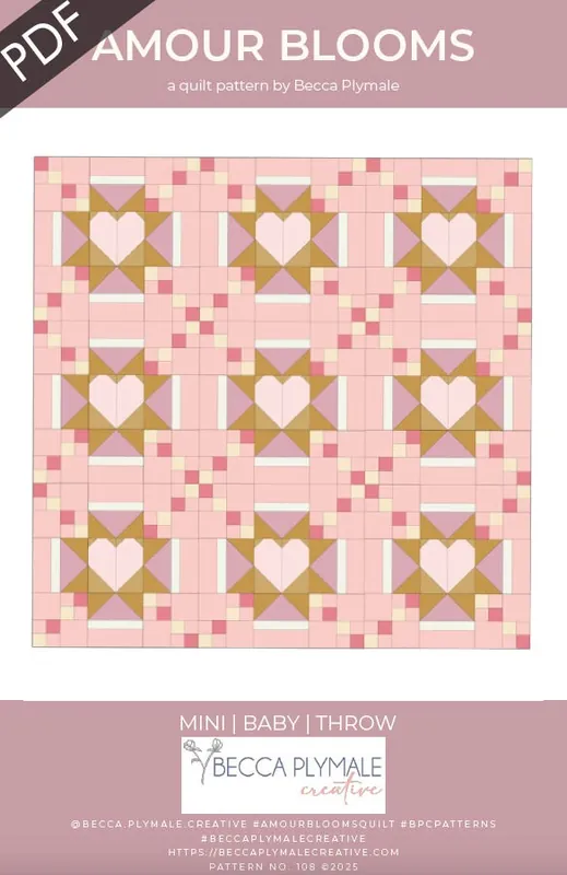 Hot Picks Amour Blooms Downloadable PDF Quilt Pattern | Becca Plymale Creative