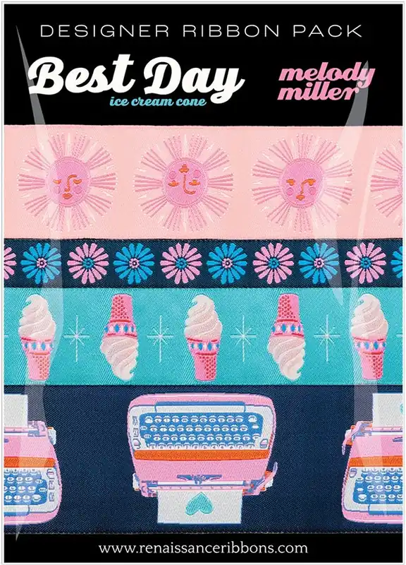 Best Seller Melody Miller Best Day Ice Cream Sundae Designer Ribbon Pack | Renaissance Ribbons #DP-153-BDICS