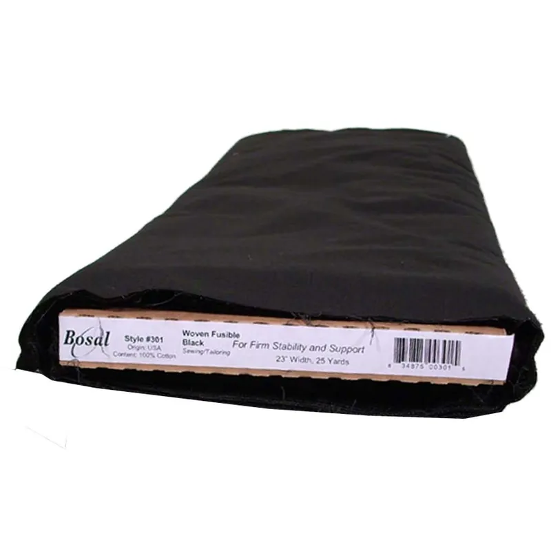 Best Choice Fashion Fuse Black Woven Fusible Interfacing 23" x 25 Yard Bolt | Bosal #301B-BLK
