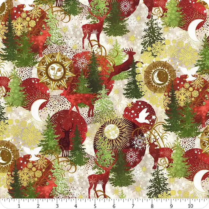 Winter Solstice II Multi Forest Metallic Yardage | SKU# 3WS-1M While Supplies Last
