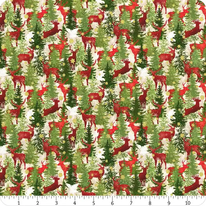 Winter Solstice II Multi Deer Metallic Yardage | SKU# 5WS-1M Professional Grade