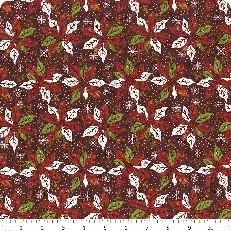Winter Solstice II Red Poinsettia Metallic Yardage | SKU# 7WS-2M Limited Offer