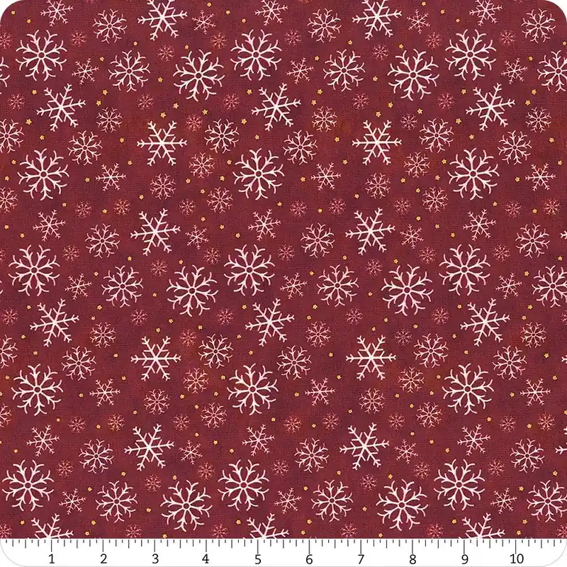 Winter Solstice II Red Snowflakes Metallic Yardage | SKU# 11WS-2M No Minimum Order