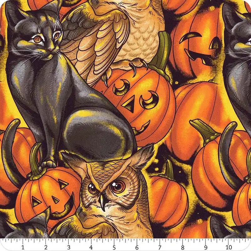 Costumes & Cobwebs Orange Pumpkin Party Yardage | SKU# PWRH121-ORANGE Must Have