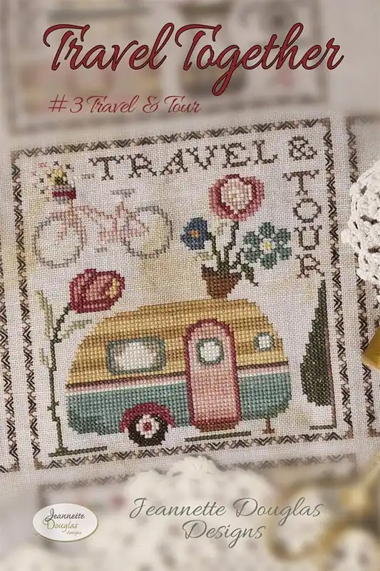 Travel & Tour Travel Together Series Cross Stitch Pattern | Jeannette Douglas Designs Sale