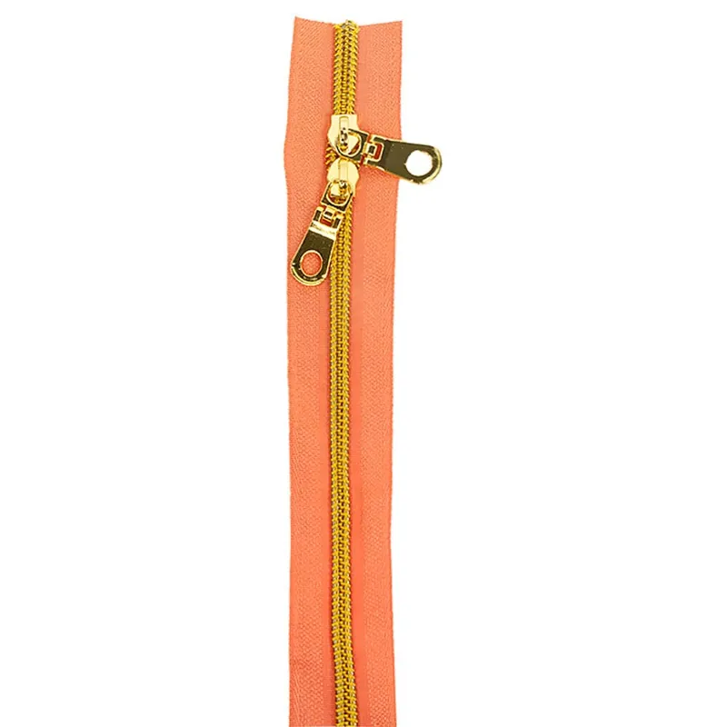 Coral and Gold 30'' Double Slide Nylon Zipper | Minki Kim #CGZ Buy Online