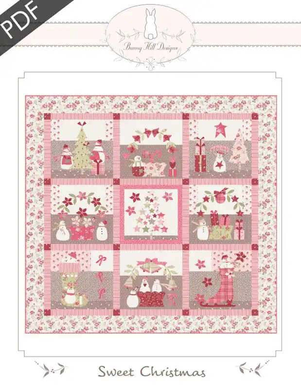 Sweet Christmas Block of the Month Downloadable PDF Quilt Pattern | Bunny Hill Designs Clearance
