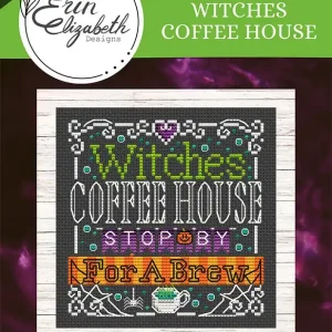 Witches Coffee House Downloadable PDF Cross Stitch Pattern | Erin Elizabeth Designs Affordable