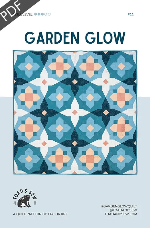 Worldwide Shipping Garden Glow Downloadable PDF Quilt Pattern | Toad & Sew
