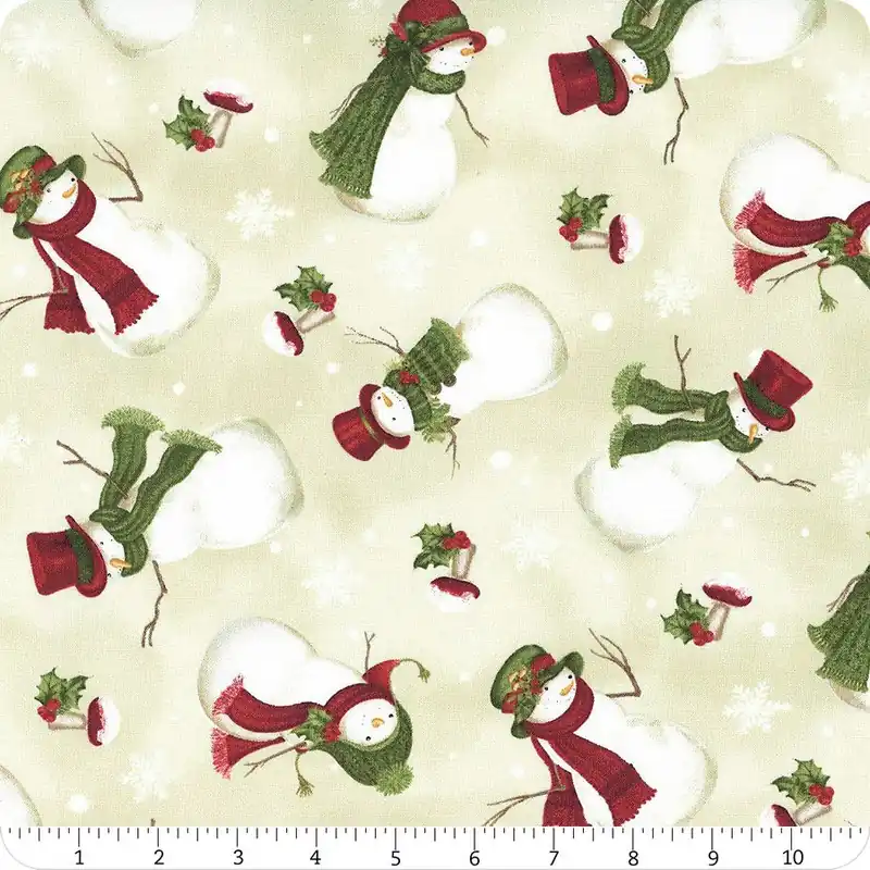 Woodland Snowmen Cream Tossed Snowmen Yardage | SKU# 27736-237 Best Choice