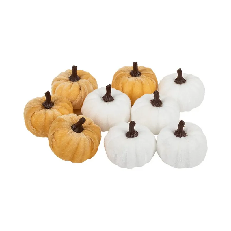 Set of Nine Cream and White Felt Pumpkins | Boston International #GTC25348 Place Order
