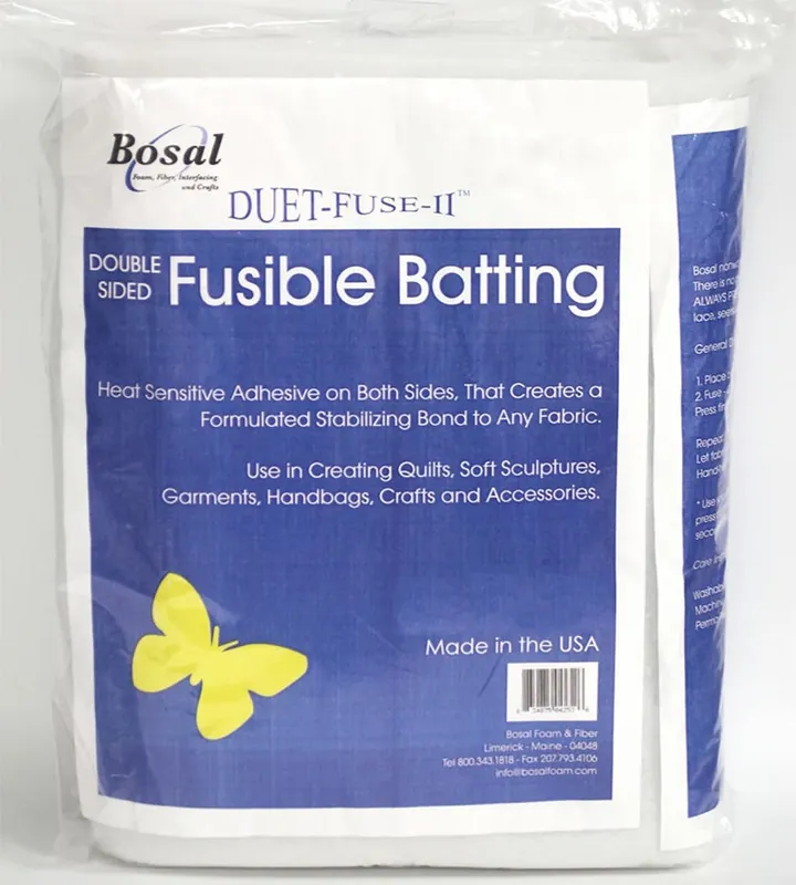 Don’t Miss Out Duet Fuse II Double Sided Fusible 45" x 25 Yard Batting | Bosal #3252B