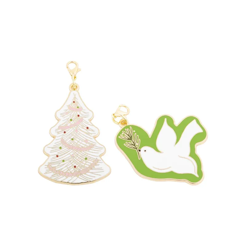 Set of Two Tree and Dove Sew Merry Zipper Charms | Sweetfire Road for Moda #SFR143 Premium